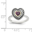 Sterling Silver & 14k Stackable Expressions Rhodium-platedod. Garnet Antiqued Ring - Birthstone Company