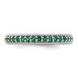 Sterling Silver Stackable Expressions Polished Cr. Emerald Eternity Ring - Birthstone Company