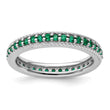 Sterling Silver Stackable Expressions Polished Cr. Emerald Eternity Ring - Birthstone Company