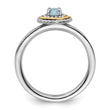 Sterling Silver & 14K Expressions Aquamarine Ring - Birthstone Company