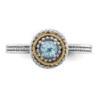 Sterling Silver & 14K Expressions Aquamarine Ring - Birthstone Company