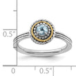Sterling Silver & 14K Expressions Aquamarine Ring - Birthstone Company