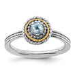 Sterling Silver & 14K Expressions Aquamarine Ring - Birthstone Company
