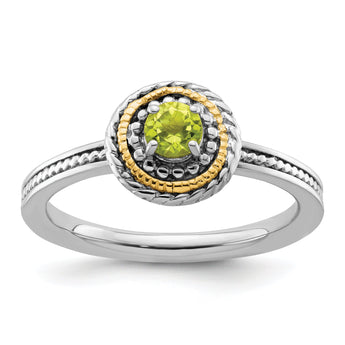 Sterling Silver & 14k Stackable Expressions Peridot Ring