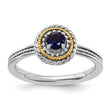 Sterling Silver & 14k Stackable Expressions Created Sapphire Ring - Birthstone Company