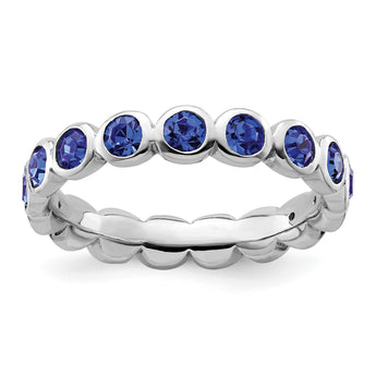 Sterling Silver Stackable Expressions September Crystal Ring - Birthstone Company
