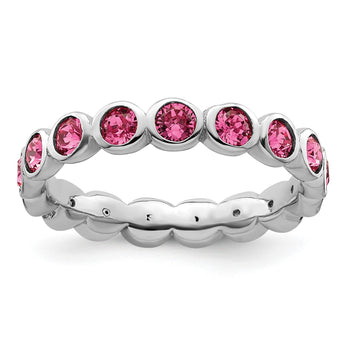 Sterling Silver Stackable Expressions October Crystal Ring - Birthstone Company