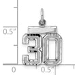 Sterling Silver Rhodium-plated Diamond-cut #30 Charm