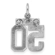 Sterling Silver Rhodium-plated Diamond-cut #50 Charm