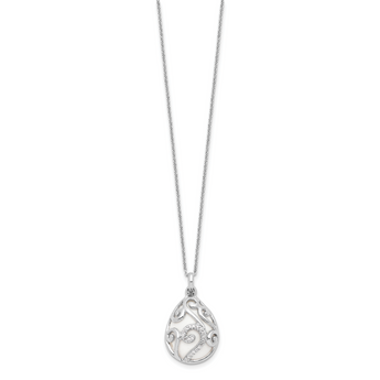 Cubic Zirconia Dew of Heaven Necklace in Sterling Silver, 18 Inch