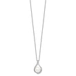 Sentimental Expressions Sterling Silver Rhodium-plated FW Cultured Pearl CZ Forever (Embrace) 18in Necklace - Birthstone Company