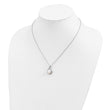 Sentimental Expressions Sterling Silver Rhodium-plated FW Cultured Pearl CZ Forever (Embrace) 18in Necklace - Birthstone Company