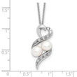 Sentimental Expressions Sterling Silver Rhodium-plated FWC Pearl CZ 2 P's in a Pod Motherhood Friendship 18in Necklace - Birthstone Company