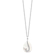 Sentimental Expressions Sterling Silver Rhodium-plated Mother of Pearl CZ Tear From Heaven 18in Necklace - Birthstone Company