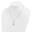 Sentimental Expressions Sterling Silver Rhodium-plated Mother of Pearl CZ Tear From Heaven 18in Necklace - Birthstone Company