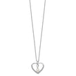 Sentimental Expressions Sterling Silver Rhodium-plated CZ and FW Cultured Pearl My Friend 18in Heart Necklace - Birthstone Company