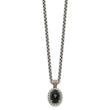 Black Onyx Necklace in Sterling Silver, 18x3mm, 18 Inch