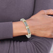 Sterling Silver 14K Gold Accent Diamond Bangle for Women