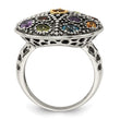 Shey Couture Sterling Silver with 14K Accent Antiqued .43Amethyst/.19Citrine/.32Blue Topaz/.32Peridot/.35Garnet Ring - Birthstone Company