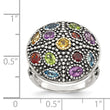Shey Couture Sterling Silver with 14K Accent Antiqued .43Amethyst/.19Citrine/.32Blue Topaz/.32Peridot/.35Garnet Ring - Birthstone Company