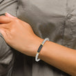 Sterling Silver 14K Accent Black Diamond Bangle Bracelet