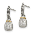Shey Couture Sterling Silver with 14K Accent Antiqued Diamond Dangle Post Earrings - Birthstone Company