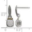 Shey Couture Sterling Silver with 14K Accent Antiqued Diamond Dangle Post Earrings - Birthstone Company