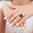 Shey Couture Sterling Silver with 14K Accent Antiqued Black Onyx and White Diamond Ring - Birthstone Company