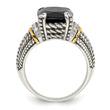 Shey Couture Sterling Silver with 14K Accent Antiqued Black Onyx and White Diamond Ring - Birthstone Company