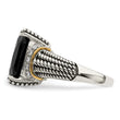 Shey Couture Sterling Silver with 14K Accent Antiqued Black Onyx and White Diamond Ring - Birthstone Company