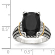 Shey Couture Sterling Silver with 14K Accent Antiqued Black Onyx and White Diamond Ring - Birthstone Company