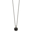 Checkerboard-Cut Black Onyx Necklace in Sterling Silver, 12mm, 18 Inch