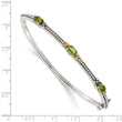 Sterling Silver Peridot Bangle with 14K Gold Accents