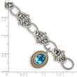 Sterling Silver 14K Gold SwiSterling Silver Blue Topaz Bracelet