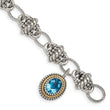 Sterling Silver 14K Gold SwiSterling Silver Blue Topaz Bracelet - Birthstone Company
