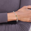 Sterling Silver 14K Gold Peridot Bangle with Hinged Design
