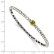 Sterling Silver 14K Gold Peridot Bangle with Hinged Design