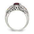 Shey Couture Sterling Silver with 14K Accent Antiqued Cushion Checkerboard Garnet Ring - Birthstone Company