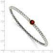 Shey Couture Sterling Silver 14K Gold Garnet Bangle Bracelet Vintage Elegance - Birthstone Company