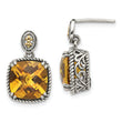 Sterling Silver 14K Accented Citrine Dangle Earrings Antique Elegance