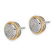 Shey Couture Sterling Silver Rhodium-plated with 14K Accent Polished Diamond Post Earrings - Birthstone Company