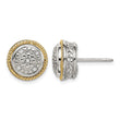 Shey Couture Sterling Silver Rhodium-plated with 14K Accent Polished Diamond Post Earrings - Birthstone Company
