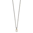 Shey Couture Sterling Silver Rhodium-plated with 14K Accent 18 Inch 8-9mm Freshwater Cultured Pearl Necklace - Birthstone Company
