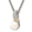 Shey Couture Sterling Silver Rhodium-plated with 14K Accent 18 Inch 8-9mm Freshwater Cultured Pearl Necklace - Birthstone Company