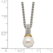 Shey Couture Sterling Silver Rhodium-plated with 14K Accent 18 Inch 8-9mm Freshwater Cultured Pearl Necklace - Birthstone Company