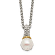 Shey Couture Sterling Silver Rhodium-plated with 14K Accent 18 Inch 8-9mm Freshwater Cultured Pearl Necklace - Birthstone Company