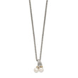 Shey Couture Sterling Silver Rhodium-plated with 14K Accent 18 Inch 6-7mm Freshwater Cultured Pearl Necklace - Birthstone Company