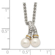 Shey Couture Sterling Silver Rhodium-plated with 14K Accent 18 Inch 6-7mm Freshwater Cultured Pearl Necklace - Birthstone Company