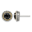 Shey Couture Sterling Silver with 14K Accent Antiqued Polished Checkerboard-cut Black Onyx Earrings - Birthstone Company