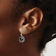 Shey Couture Sterling Silver with 14K Accent Antiqued Checkerboard-cut Black Onyx Post Dangle Earrings - Birthstone Company
